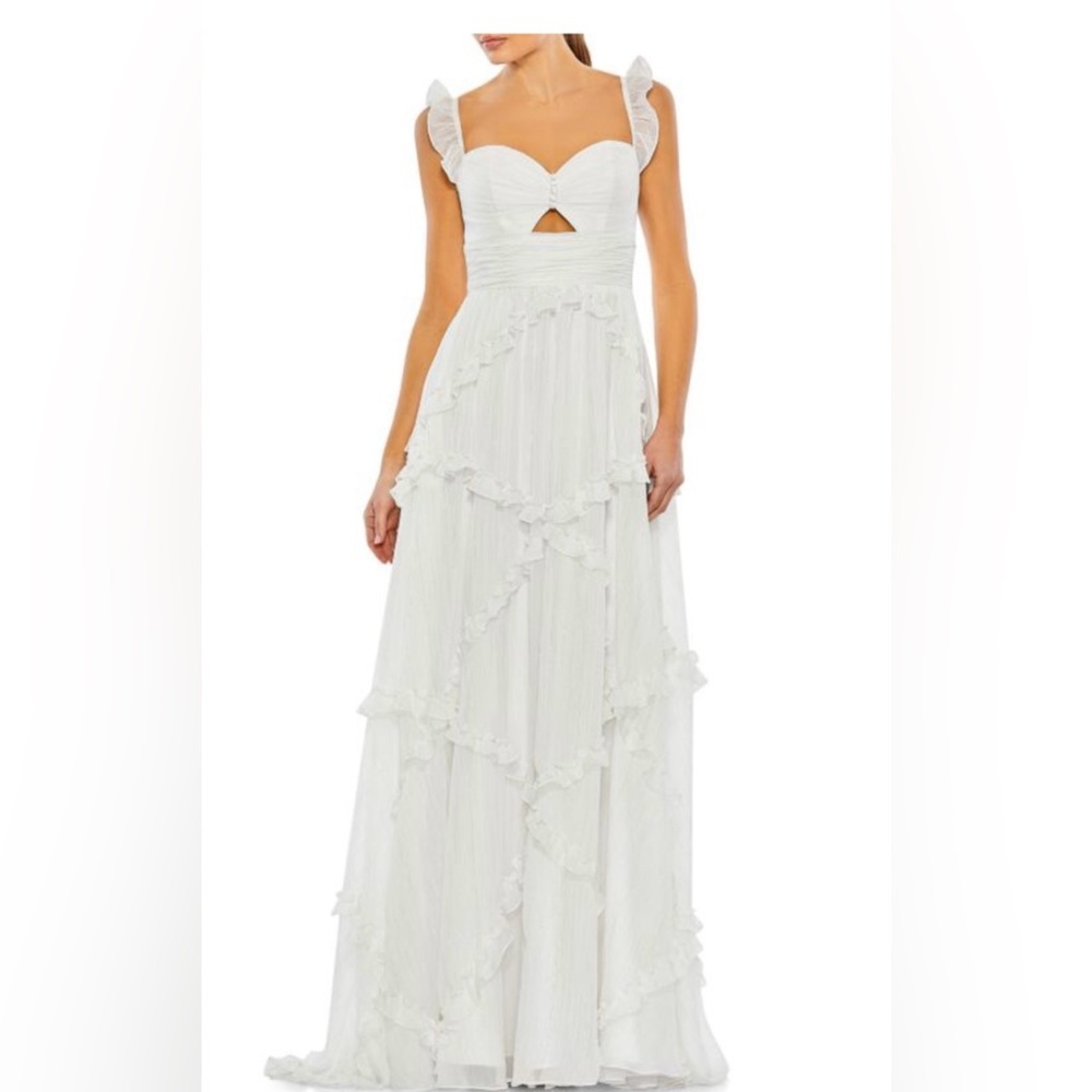 NWT MAC DUGGAL Ruffle A Line Baydoll Gown
